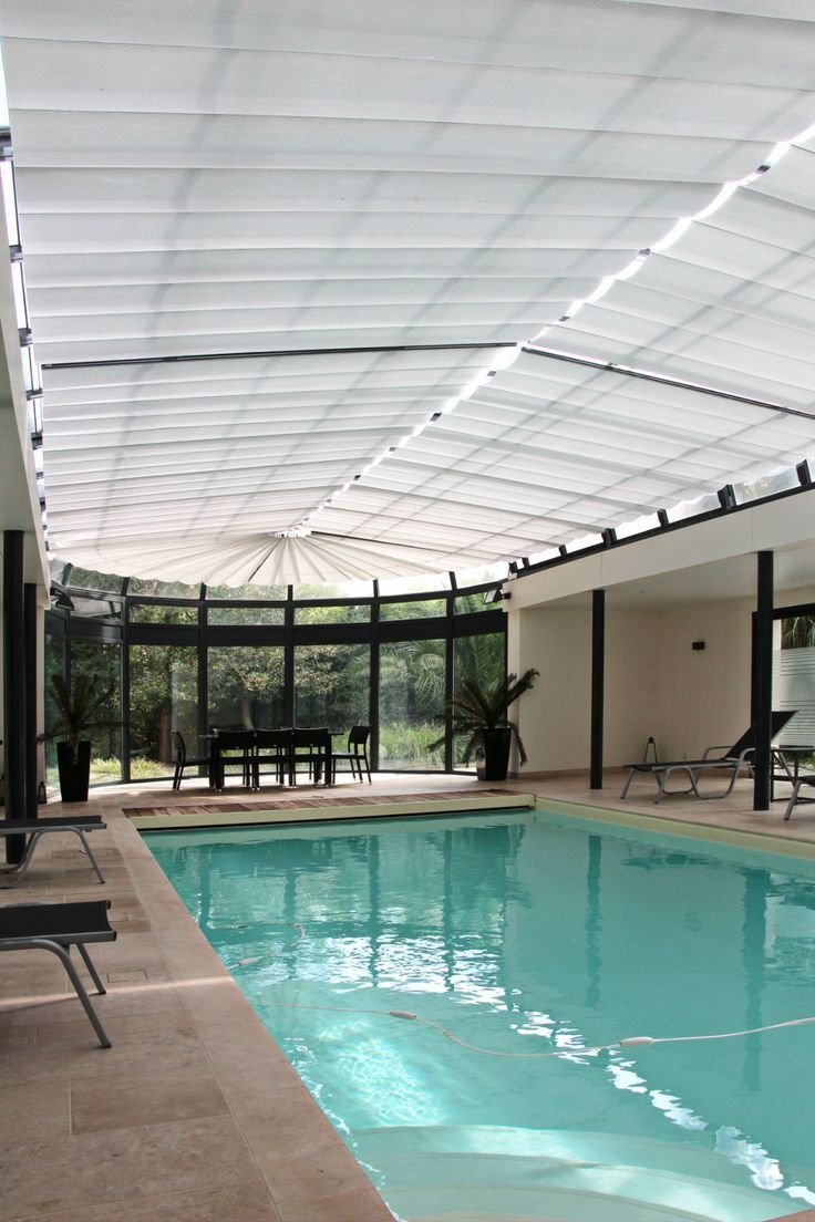 نظام تغطية مسابح داخلية قابلة للتحكم.